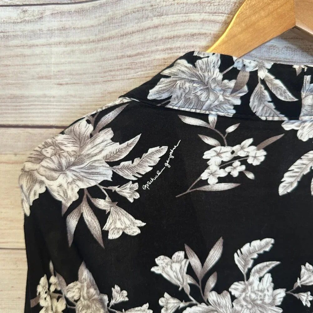Spiritual Gangster Maya Kimono Black Floral Cardigan Duster OS Boho Beach Cover - Picture 4 of 10